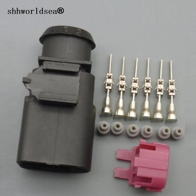 worldgolden 5/30/100sets male Throttle Body connector for VW Audi TT for VW Jetta Golf MK4 Beetle O2 sensor 6-way connector