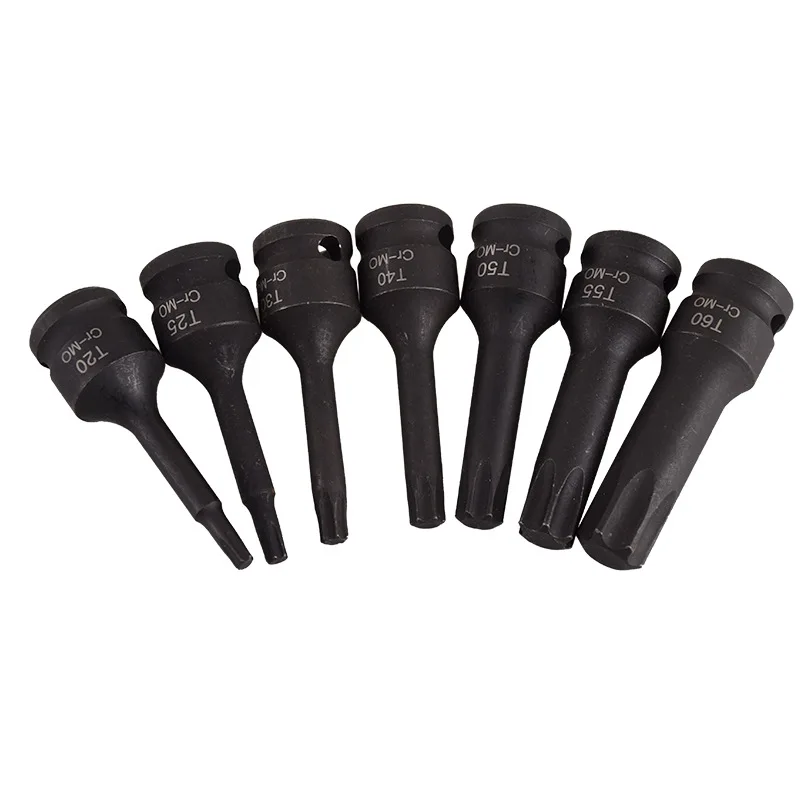 Imagem -03 - Quadrado Drive Impacto Torx Estrela Bits Conjunto de Soquete T20 T25 T30 T40 T50 T55 T60 Cr-mo Chave de Fenda Chave de Soquete Ferramentas Peças