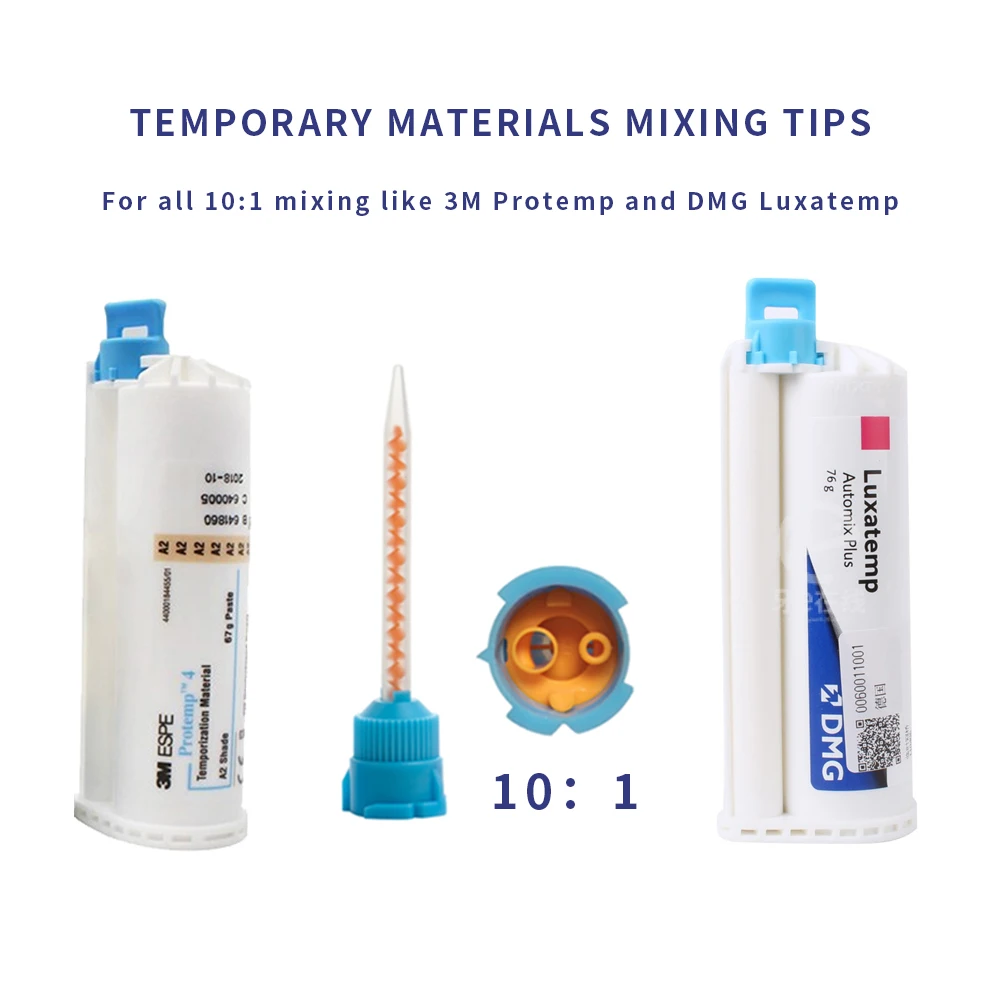 Temp Material Tip Dental Mixing Tips For Temporary Crown Materials 3M ESPE DMG Luxatemp Voco 10:1 1:1 Superfine Dispenser Head