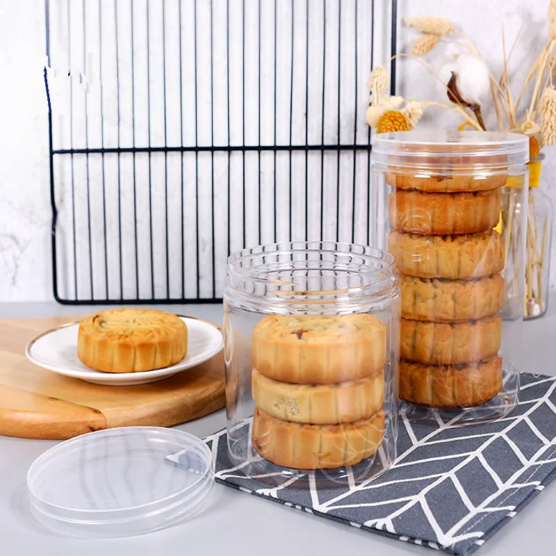 15pcs Creative round clear plastic seal jar PET cake pastry mousse cup cookies biscuits candy snack dessert packaging boxes