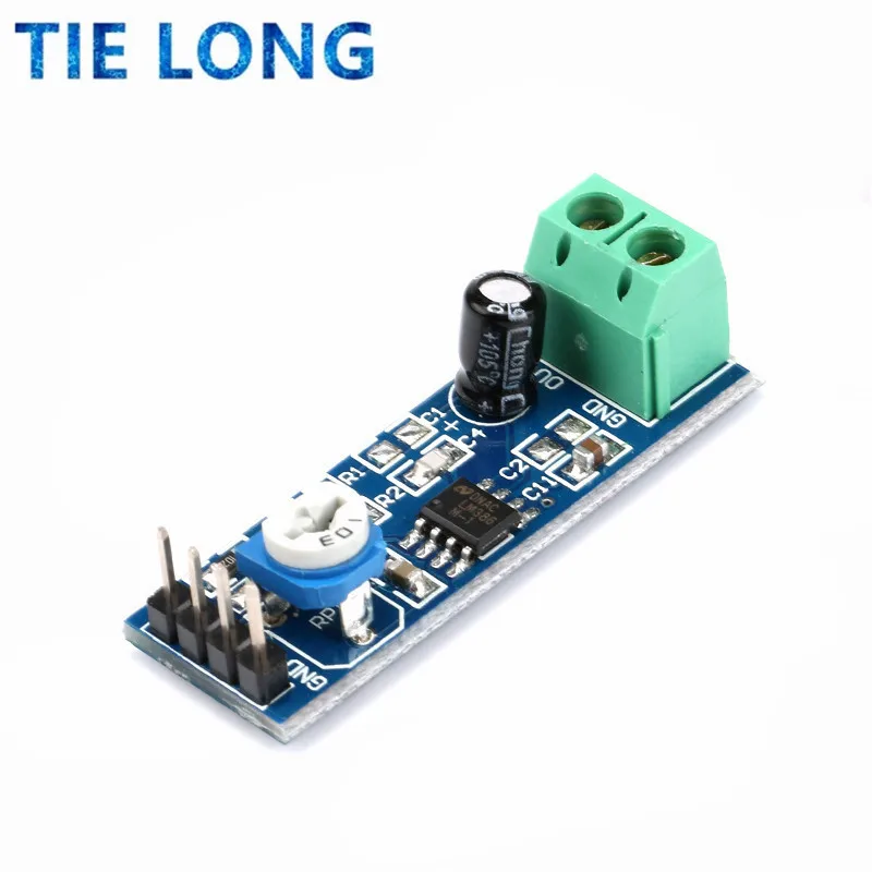 TIELONG LM386 Audio Amplifier Module 200 Times 5V-12V Input 10K Resistance