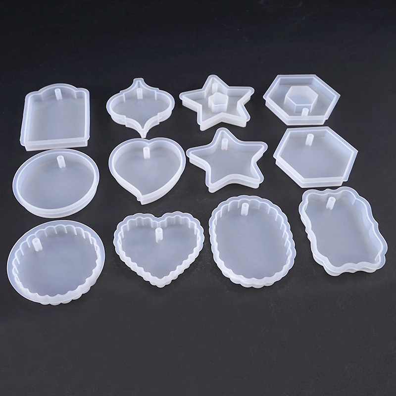 Heart-shaped Mold Hexagon Highlight Wavy Oval Expoxy Resin Mold Jewelry Mold for Making Jewelry Pendant Pendant Tools