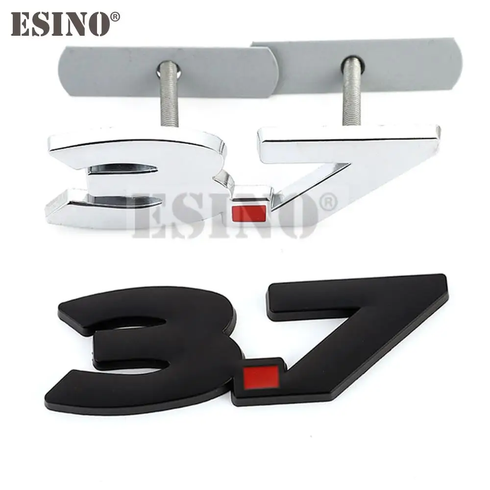 

Car Styling 3.7 3D Car Front Grill Zinc Alloy Badge Adhesive Metal Emblem Decal for Ford Mustang 3.7 V6