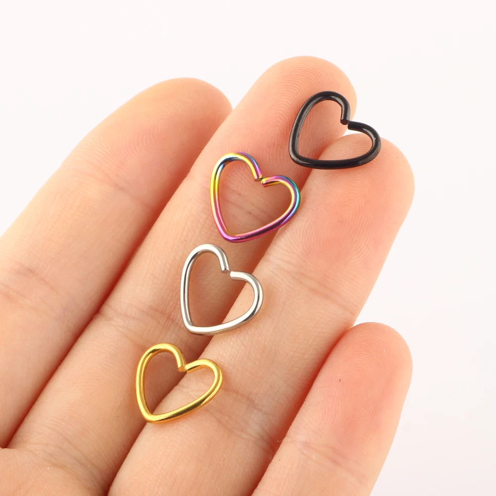 20G Stainless Steel Hinged Clicker Segment Nose Ring Hoops Helix Daith Cartilage Tragus Sleeper Earrings Body Piercing Tragus