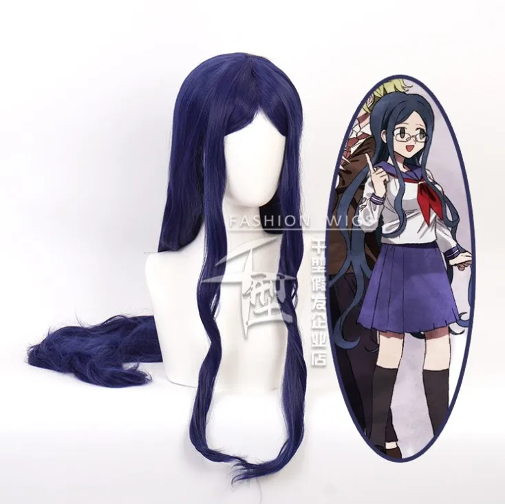 1:1  Trigger Happy Havoc Cosplay Wigs Mikan Tsumiki Playing Short Black Purple Long Straight Hair Halloween