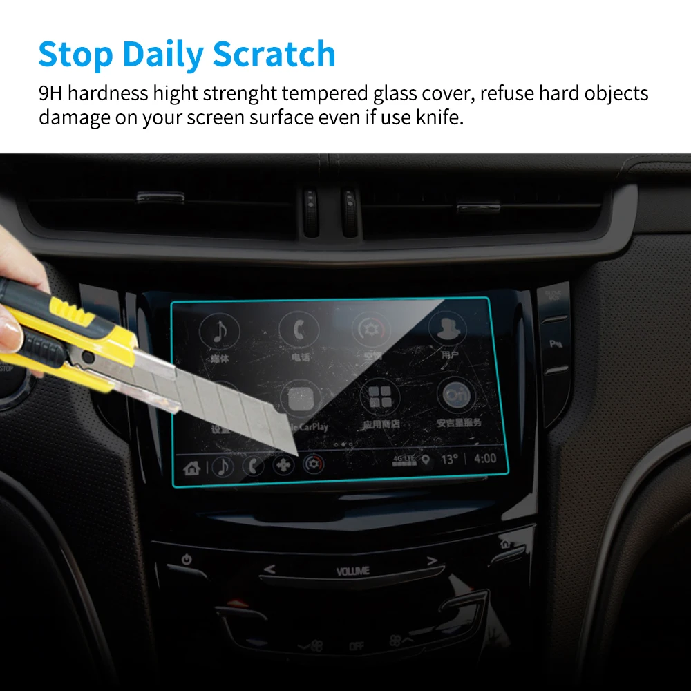 Car GPS Navigation Screen Protector Tempered Glass Screen Protective Film Auto Interior Accessories For Cadillac XT5 ATS