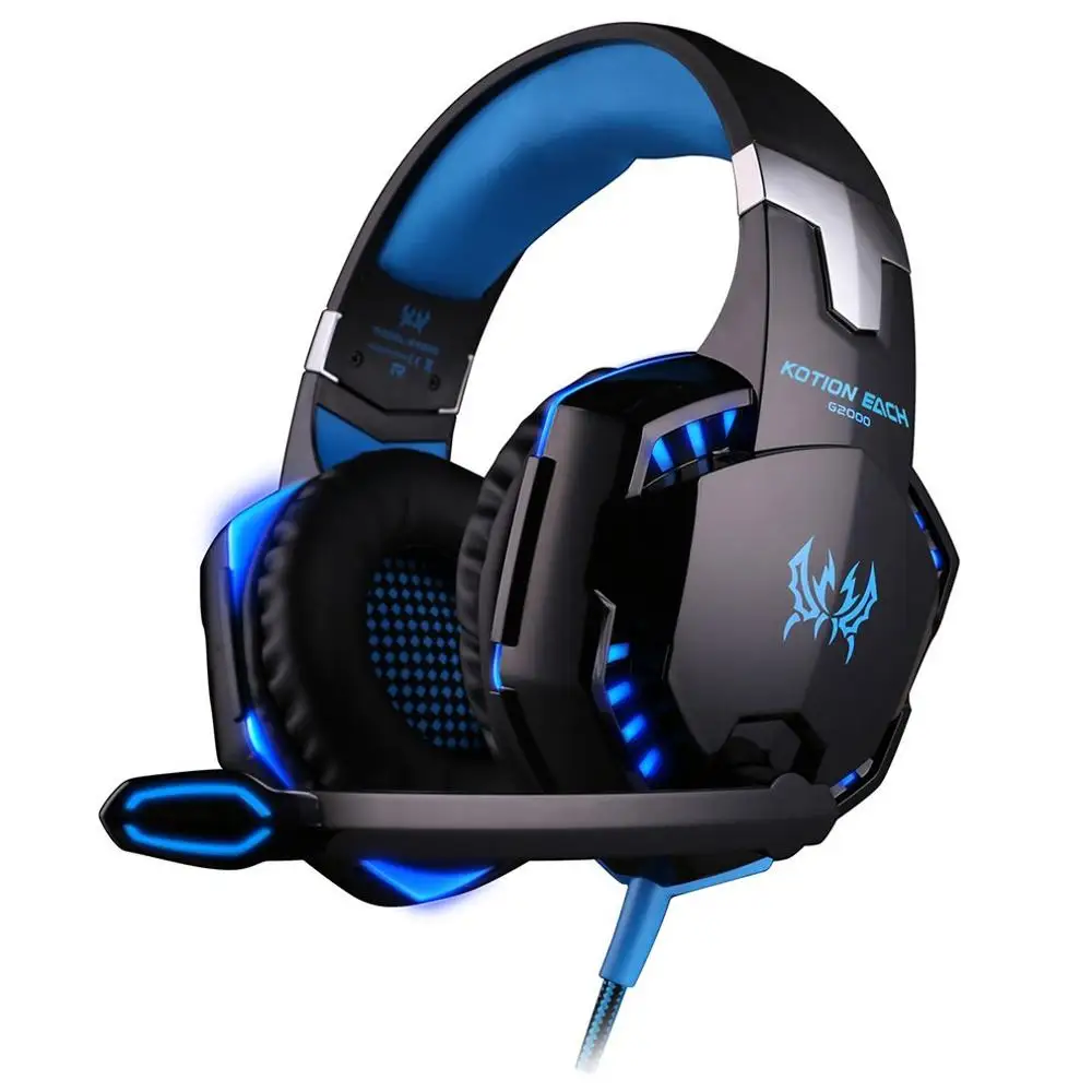 VersionTECH G2000 Gaming Headset Surround Stereo Gaming Headphones with Noise Cancelling Mic LED Light & Soft Memory Earmuffs