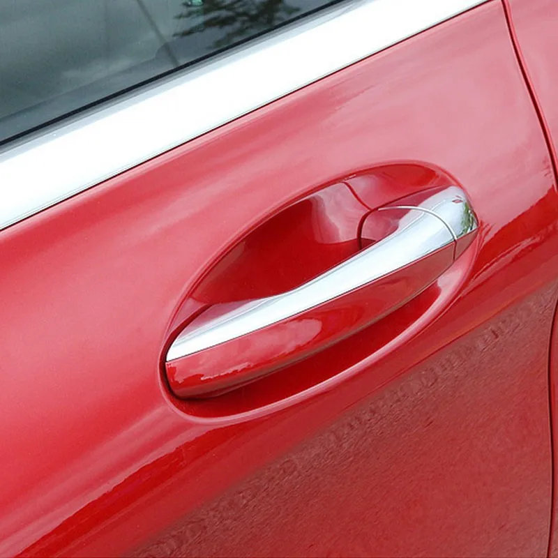 Auto ABS Chrome Exterior Door Handle Cover Trim Sticker for Mercedes Benz C Class W205 GLC X253 E Class W213 Car Accessories LHD