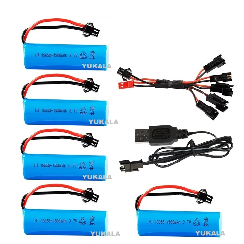 3.7V 1500mAh 18650 Li-ion Battery/USB charger for Q85 Q70 RC helicopter Airplanes cars Boat Gun Toys Parts 3.7v battery SM plug