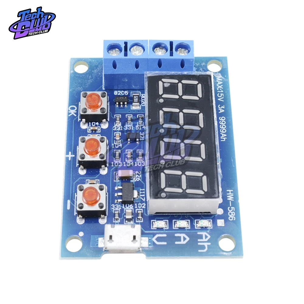 1.2V 12V HW-586 18650 Li-ion Lithium Battery Capacity Tester Resistance Lead-acid Battery Capacity Meter Discharge Tester