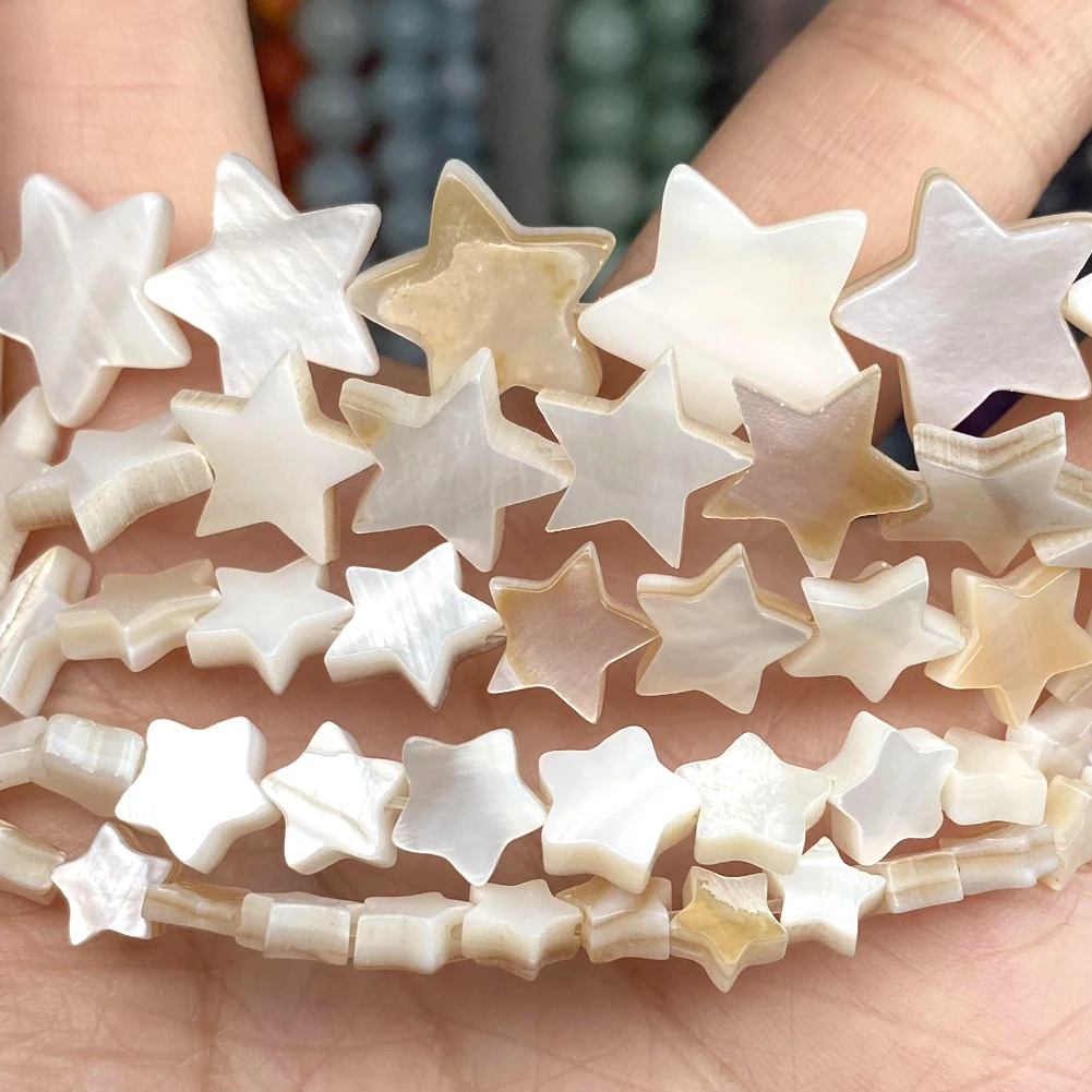 6/8/10/12/15mm Natural Star Shell Beads Mother of Pearl Loose Spacer Beads For Jewelry Making Diy Accessories Necklace Bracelet