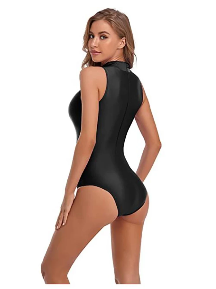 Speerise-leotardo sin mangas con cuello alto para mujer, traje de LICRA púrpura, gimnasia de nailon, leotardos de Ballet de Yoga blancos para adultos