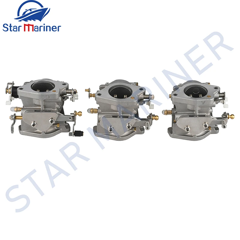 

6K5-14301-00 6K5-14301-10 6K5-14301-03 Carburetor Carb Assy 3PCS For Yamaha Outboard Motor 60HP E60 T60 / Parsun T60 Boat Engine