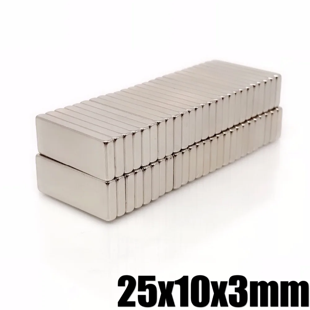 5/10/20/50/100pcs 25*10*3 Very Strong Neodymium Block Magnets 25x10x3 N35 Grade Powerful Magnet Permanent Magnet 25 x 10 x 3 mm