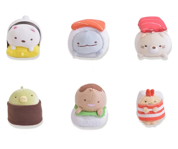 New Cute Sumikko Gurashi Sushi Plush Keychain Small Pandent Kids Stuffed Toys For Children Gifts Mini 9CM