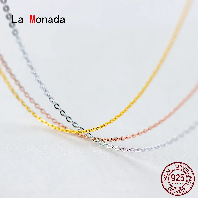 

La Monada 40/45cm Silver Chain Necklace For Women Fashion Minimalist Silver 925 Jewelry On The Neck Long Womens Necklace Choker