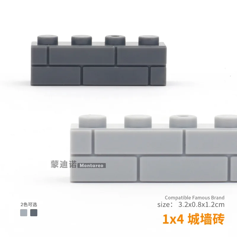 50pcs 1x4 Build Brick House Wall Bulk Building Blocks MOC City Street View Parts Accessories Compatible with 15533 3010