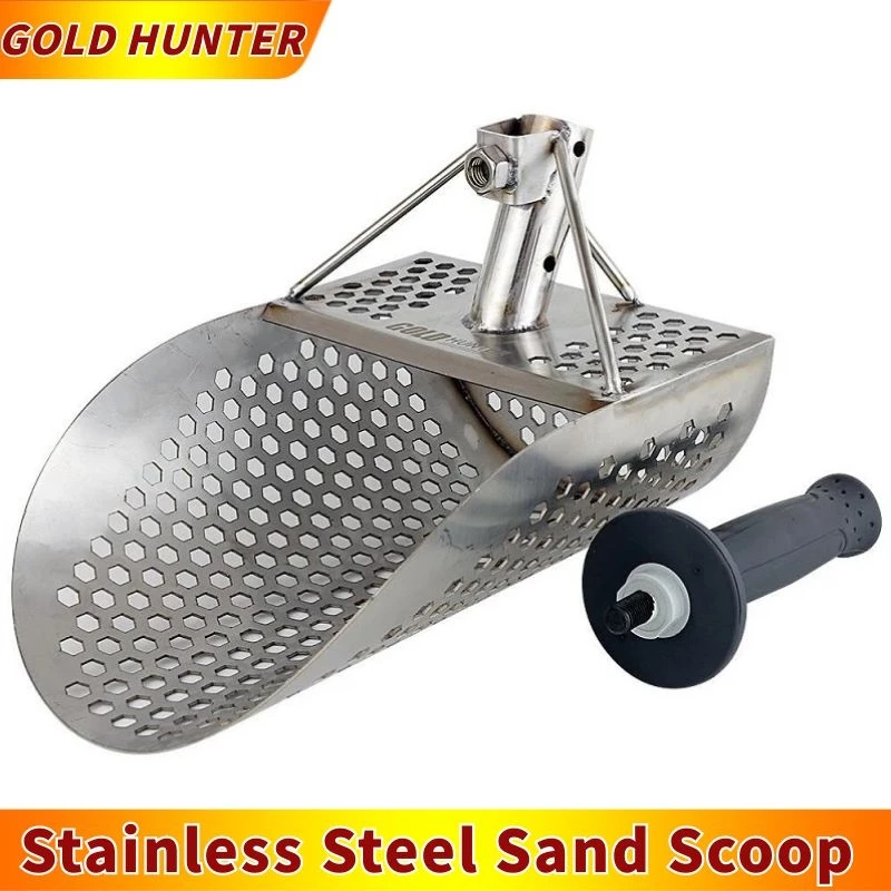 Hand held metal detector underground gold digging shovel spade stainless steel metal detector sand scoop