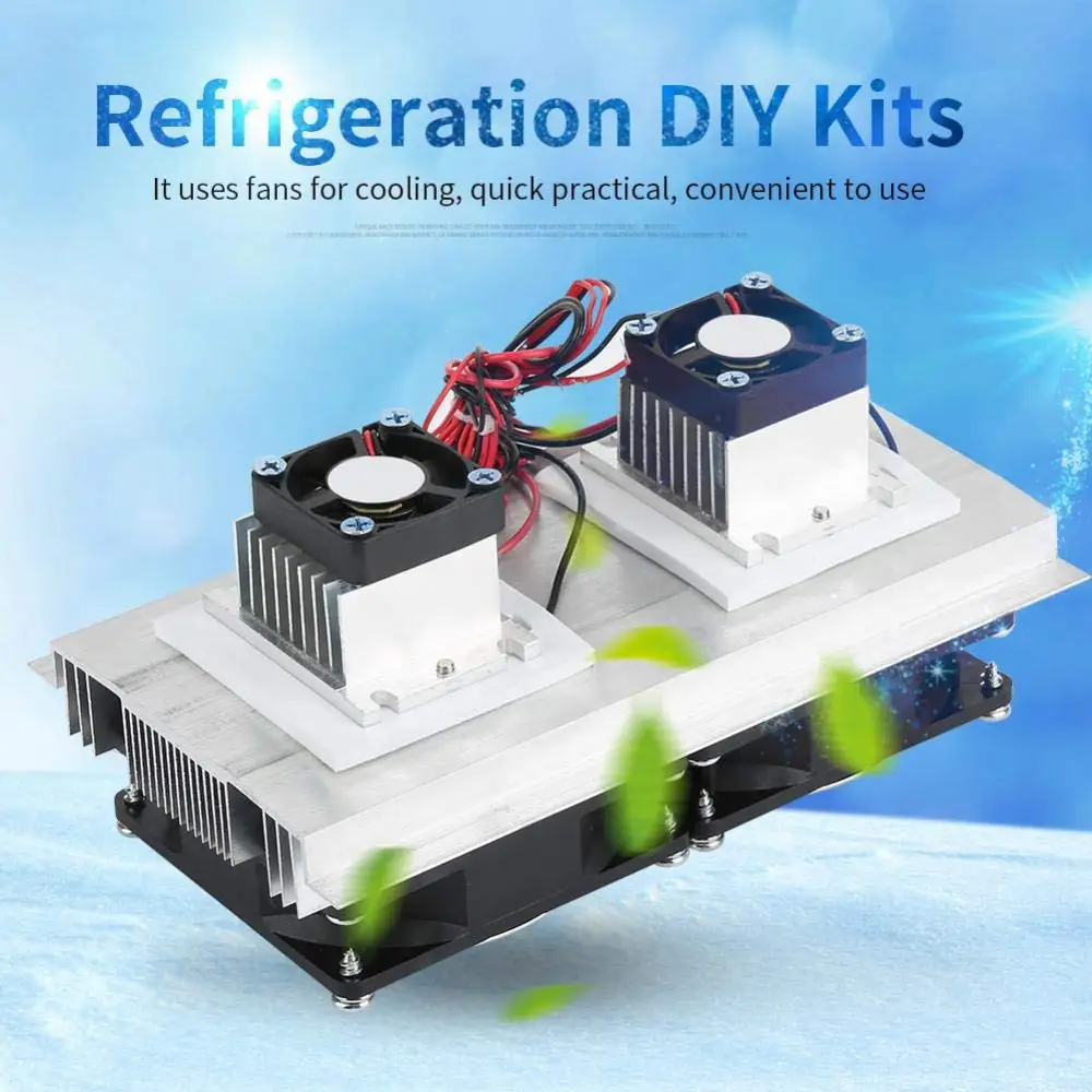 1 Pcs 200 x 115 x 8.5mm 120W Thermoelectric Peltier Refrigeration Semiconductor Cooling System Kit Double Fan