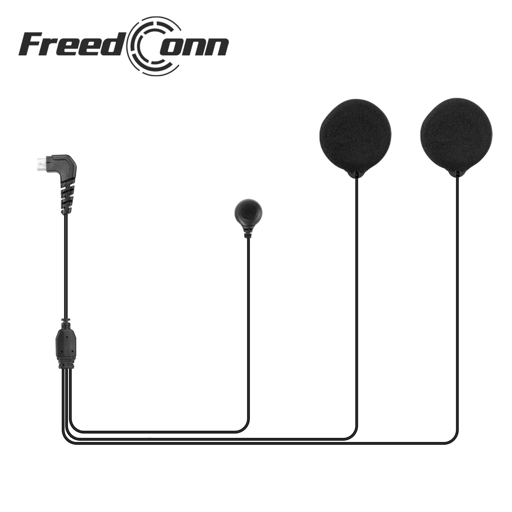 FreedConn Brand 5 Pin Hard/Soft Cable Headphone & Microphone for R1 & R1-PLUS Full/Open Face Helmet Intercom