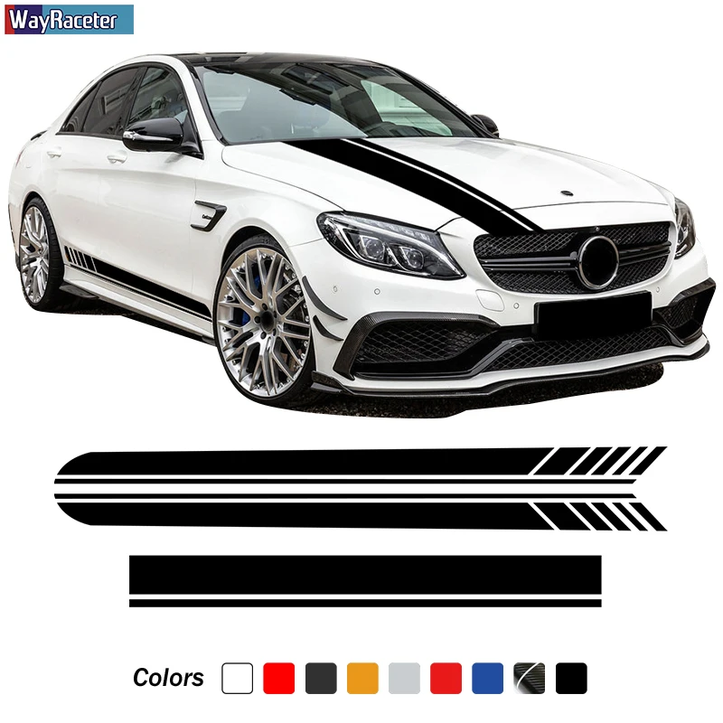 

Edition 1 AMG Car Hood Decal Side Stripes Skirt Sticker For Mercedes Benz C Class W205 C63 C43 A205 C205 S205 C180 200 250 300