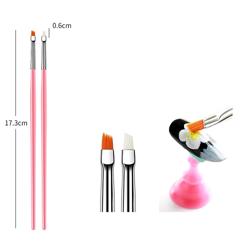 15pcs Dotting Pen Crystal Handle Nail DIY Art UV Gel Nail Brush Acrylic Brushes