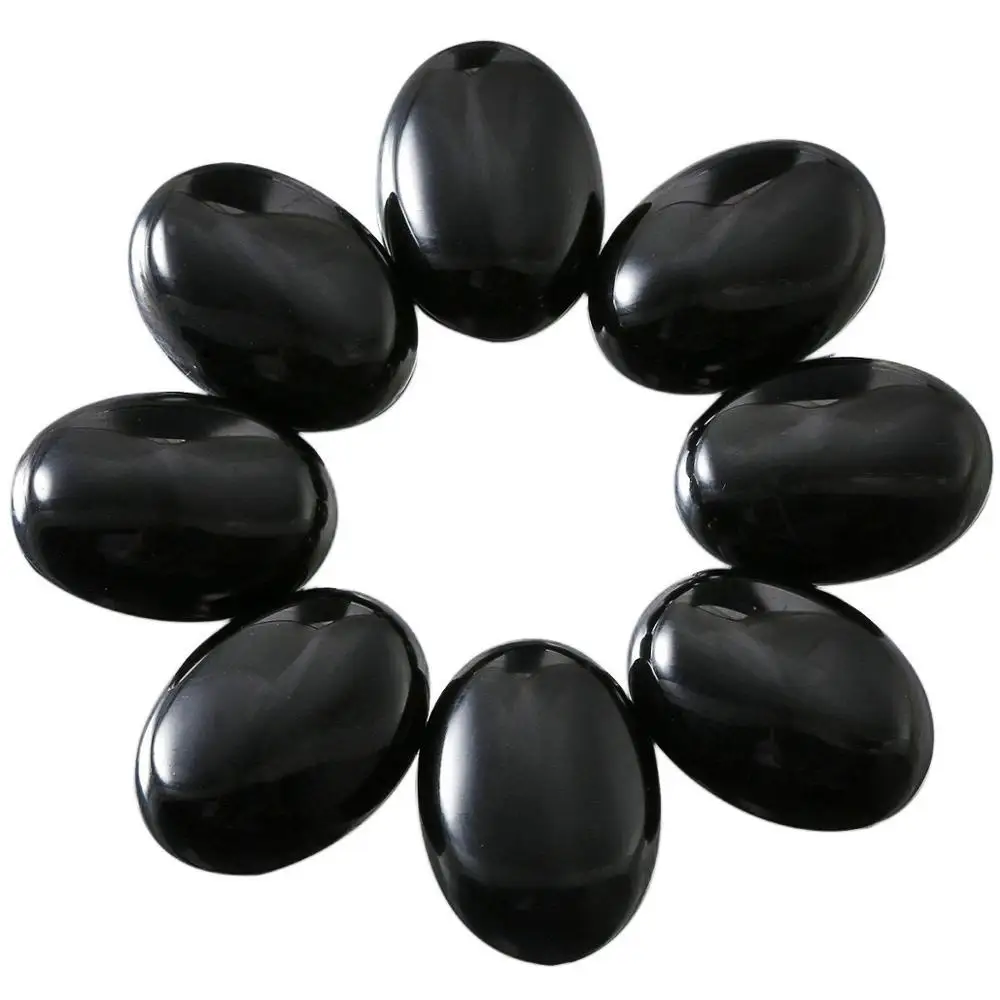 

Natural Black Agate Onyx Bead Cabochon 8x10mm,10x14,12x16,13x18,18x25,22x30mm Oval Gem Stone Cabochon Ring Face,10pcs/lot