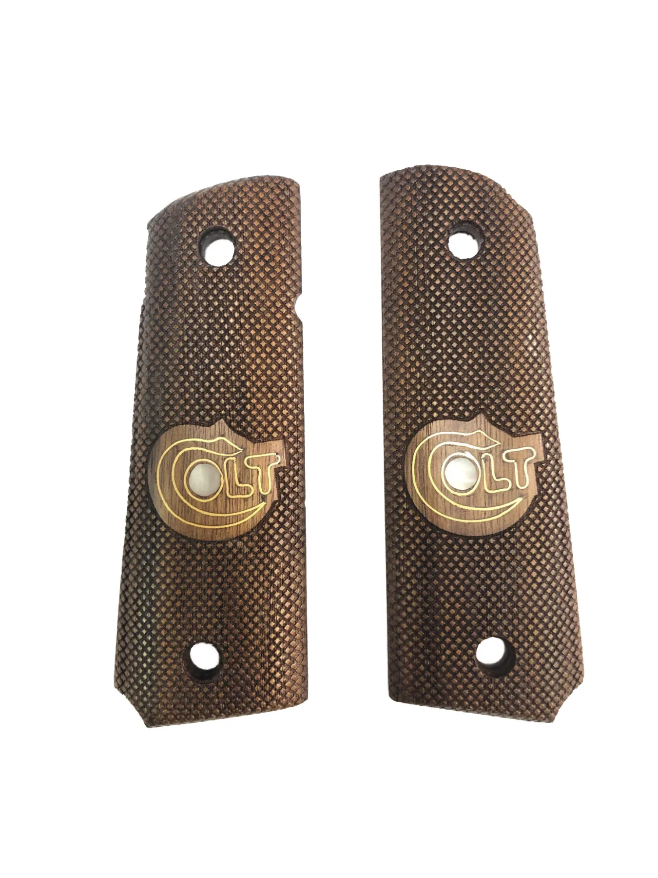 Colt 1911 Laser Cut Pearl Inlaid Wooden Grip