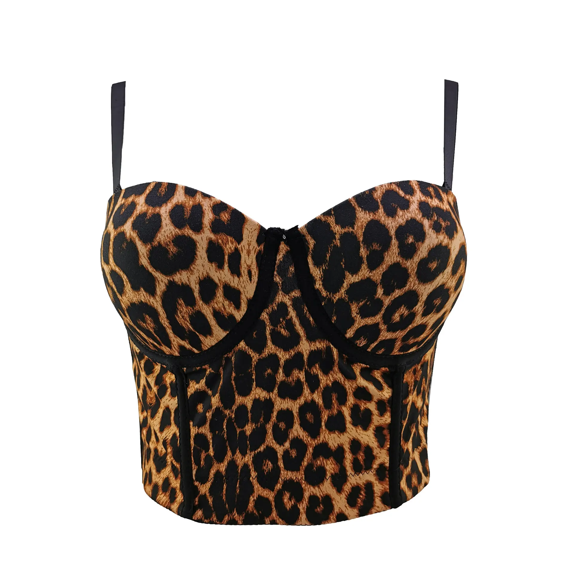 New design feeling, small sling vest, summer retro leopard print short European and American temperament top