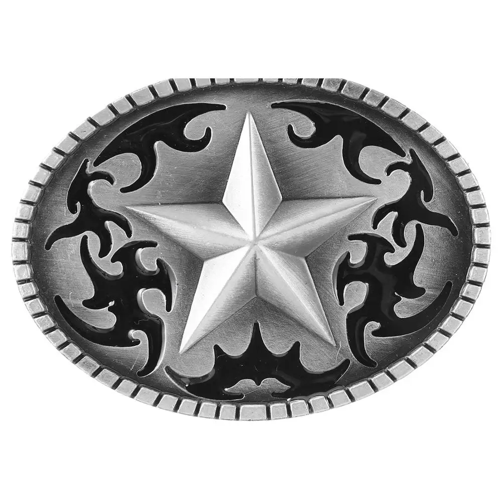 Western cowboy belt buckle pattern star metal sports men and women belt buckle