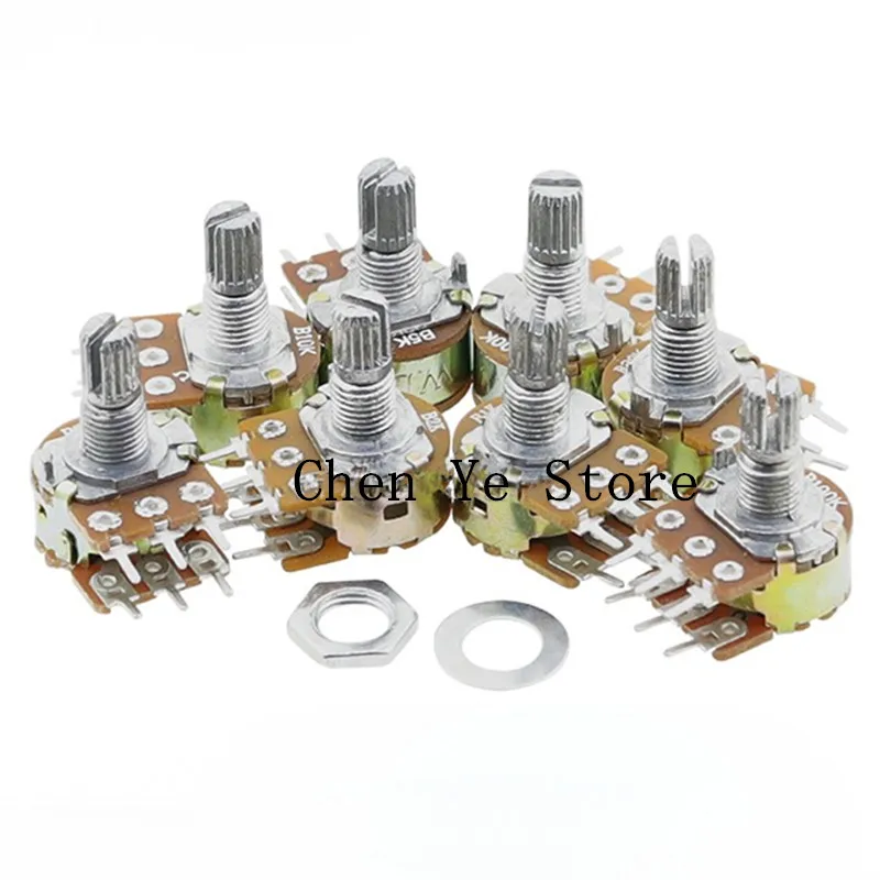 

WH148 6pin 15mm B1K B2K B5K B10K B20K B50K B100K B250K B500K B1M Dual Stereo Potentiometer1K 2K 5K 10K 20K 50K 100K 250K 500K