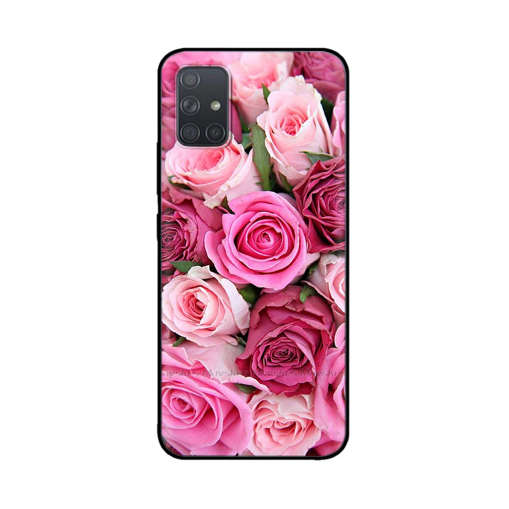 Silicon Case for Samsung Galaxy A31 SM-A315F A315 Case Printed TPU Case for Samsung A51 A515 A71 A715 Back Cover Coque Flower