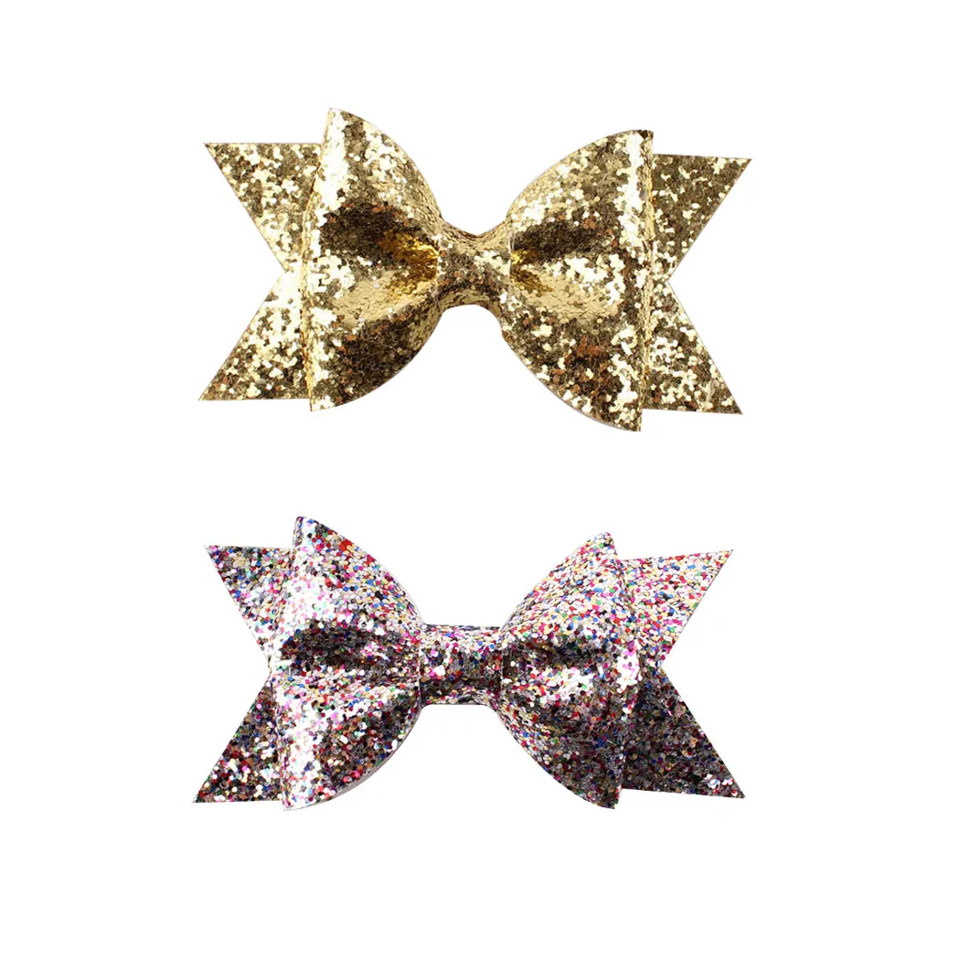 Kid\'S Hair Bow Shiny Bowknot Ribbon Bow Clip Hair Accesories Hair Bow Set For Girls Kids