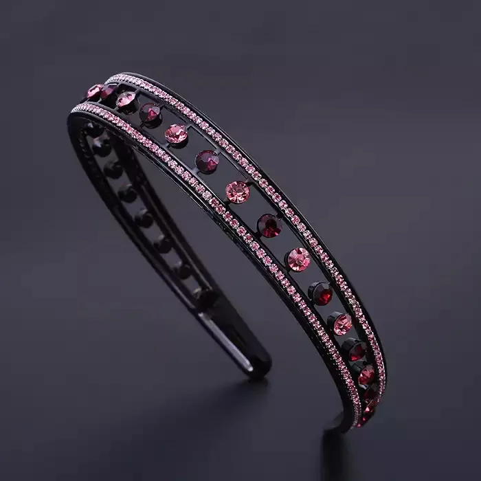 New Fashion Non-slip Boutique Double row of rhinestones Hair band Headband for Women Girl Accessories Headwear