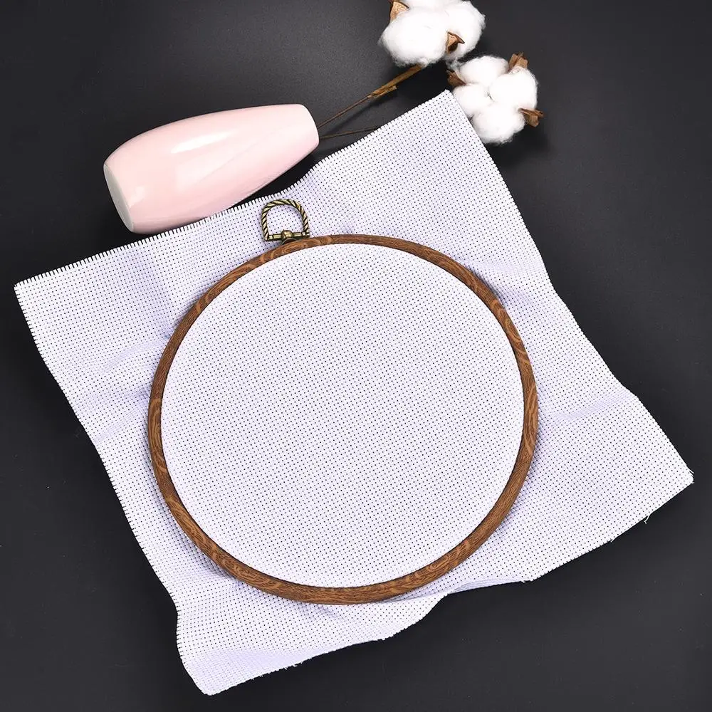 Sewing Tool Round Wooden Color Embroidery Hoops Frame Set Plastic Embroidery Hoop Rings For DIY Cross Stitch Needle Craft Tool