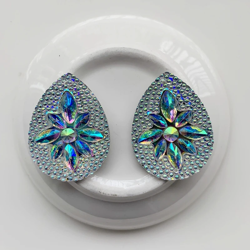 6pcs White AB Flatback Resin Rhinestone For wedding decoration sew on stones ab flat back rhinestones S750