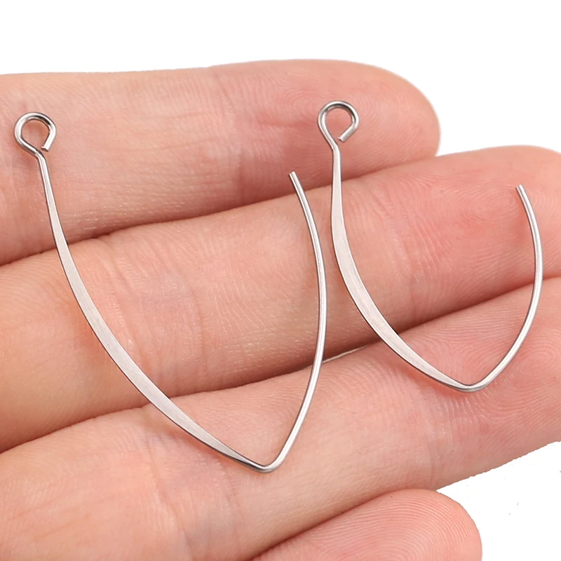 50pcs Stainless Steel Great Flat Ear Hook French Earring Hooks Wire Settings Base Settings for DIY Earrings Ear Jewelry Making