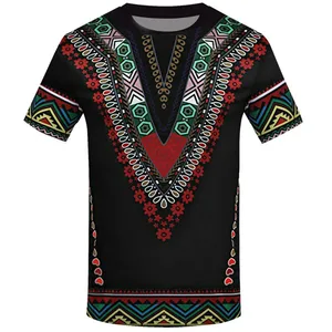 In ấn nam quốc gia châu Phi, phong cách mùa hè mới, bán nóng, áo sơ mi Dashiki, đường viền cổ áo, bán buôn, 2021 Áo sơ mi nam bán hàng chính - 5