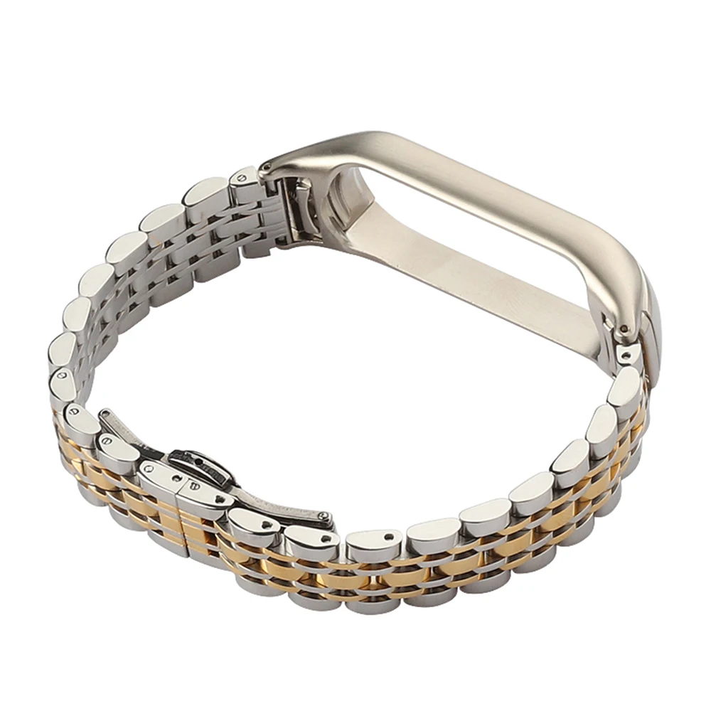 Cool Metal Men Watch Bracelet on Mi Band 4 7 8 Watchband Strap for Xiaomi Mi Band 6/5 Wristband Miband 3 6 Bands Stainless Steel
