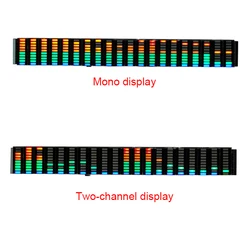 LED display music spectrum screen connected to power amplifier 20 segments 10 levels Rhythm light meter clock