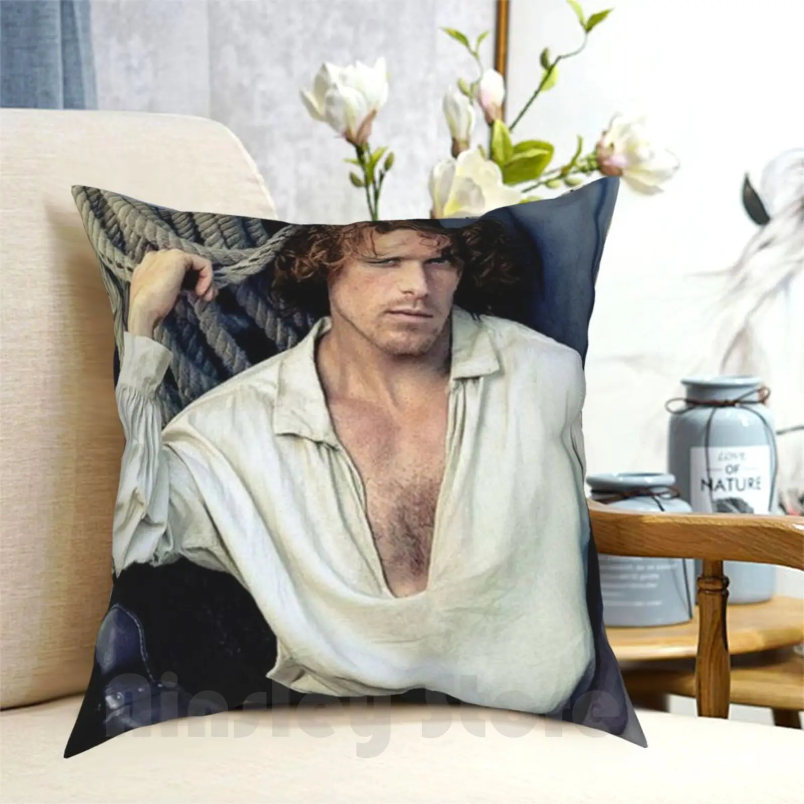 Sam Heughan Pillow Case Printed Home Soft DIY Pillow cover Sam Heughan Actor Hollywood Caitriona Balfe James Fraser Jamie