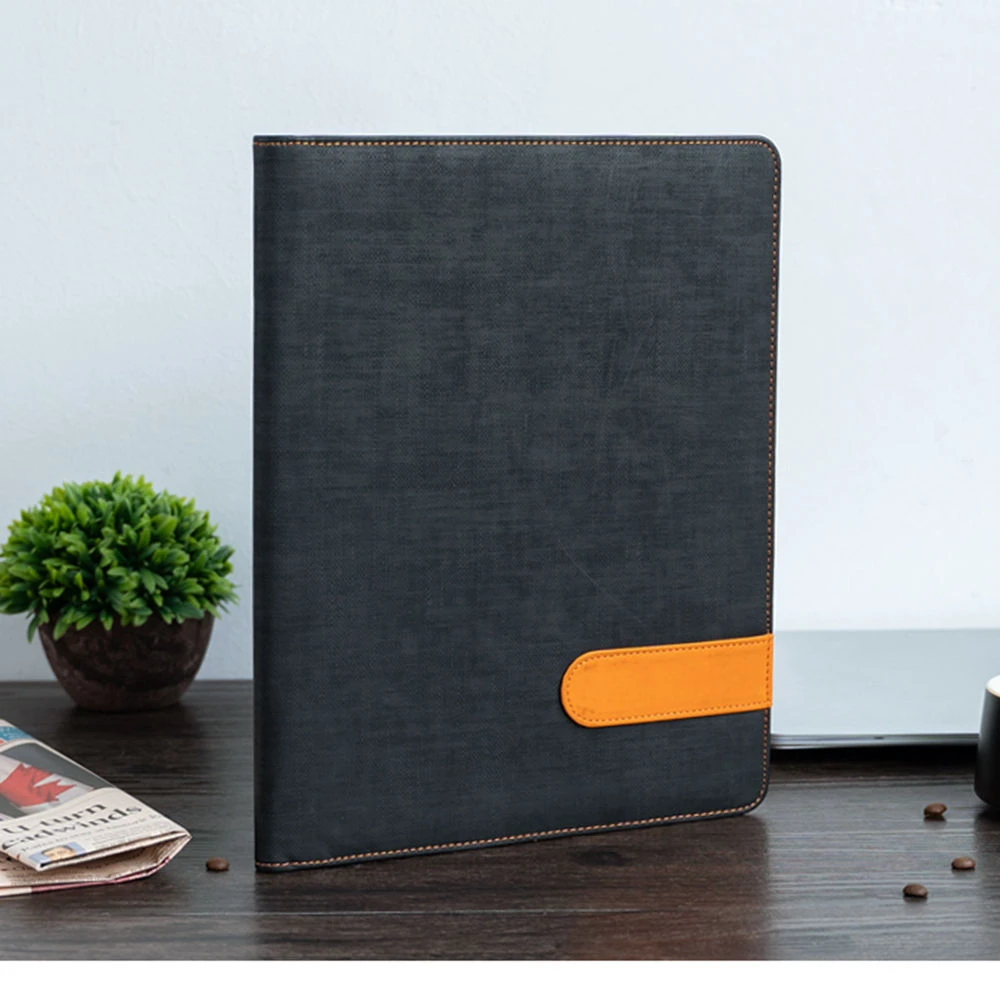 A4 Leather Small Document File Folder,Multifunction Office Supplies Manager Organizer Briefcase Padfolio Bags