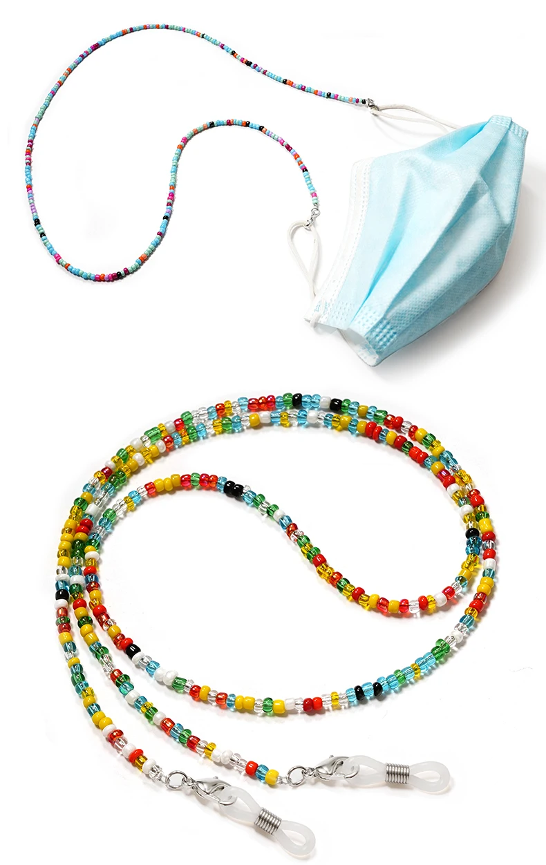 Perlenbesetzte Brillenketten, farbige Brillenbänder für Damen, Brillenbänder mit Perlen für Damen, handgefertigte Brillenbänder für Damen – Detail 8