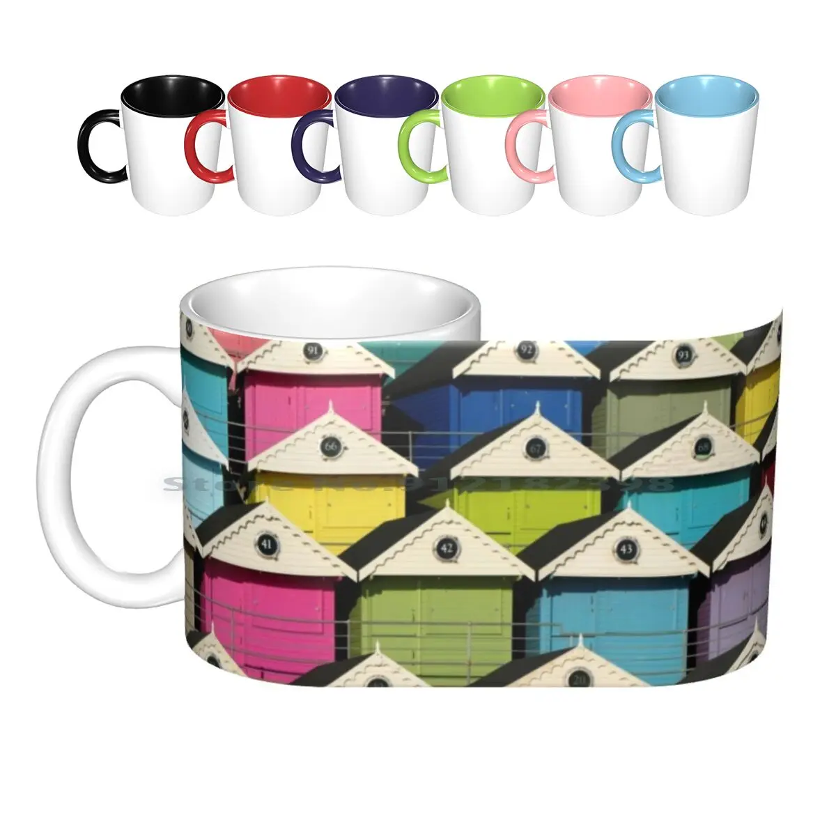 Walton - On - The - Naze , Essex Ceramic Mugs Coffee Cups Milk Tea Mug Walton On The Naze Walton Essex Walton Beach Huts Beach H