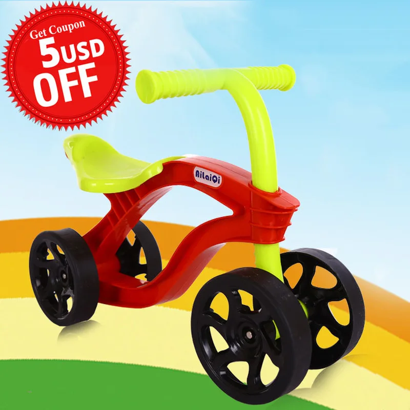 4 Wheels Children\'s Push Scooter Balance Bike Walker Infant Scooter Bicycle for Kids Outdoor Ride on Toys Cars Wear Resistant