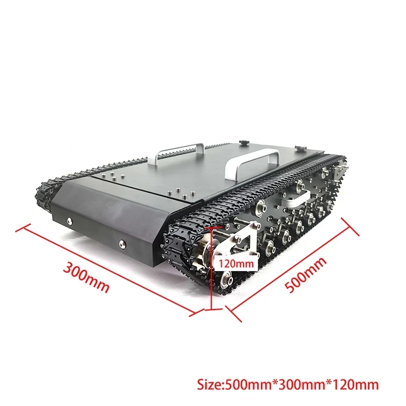 

Metal tank car chassis/All Steel structure,big size,30KG load large/obstacle-surmounting tank for RC robot contro