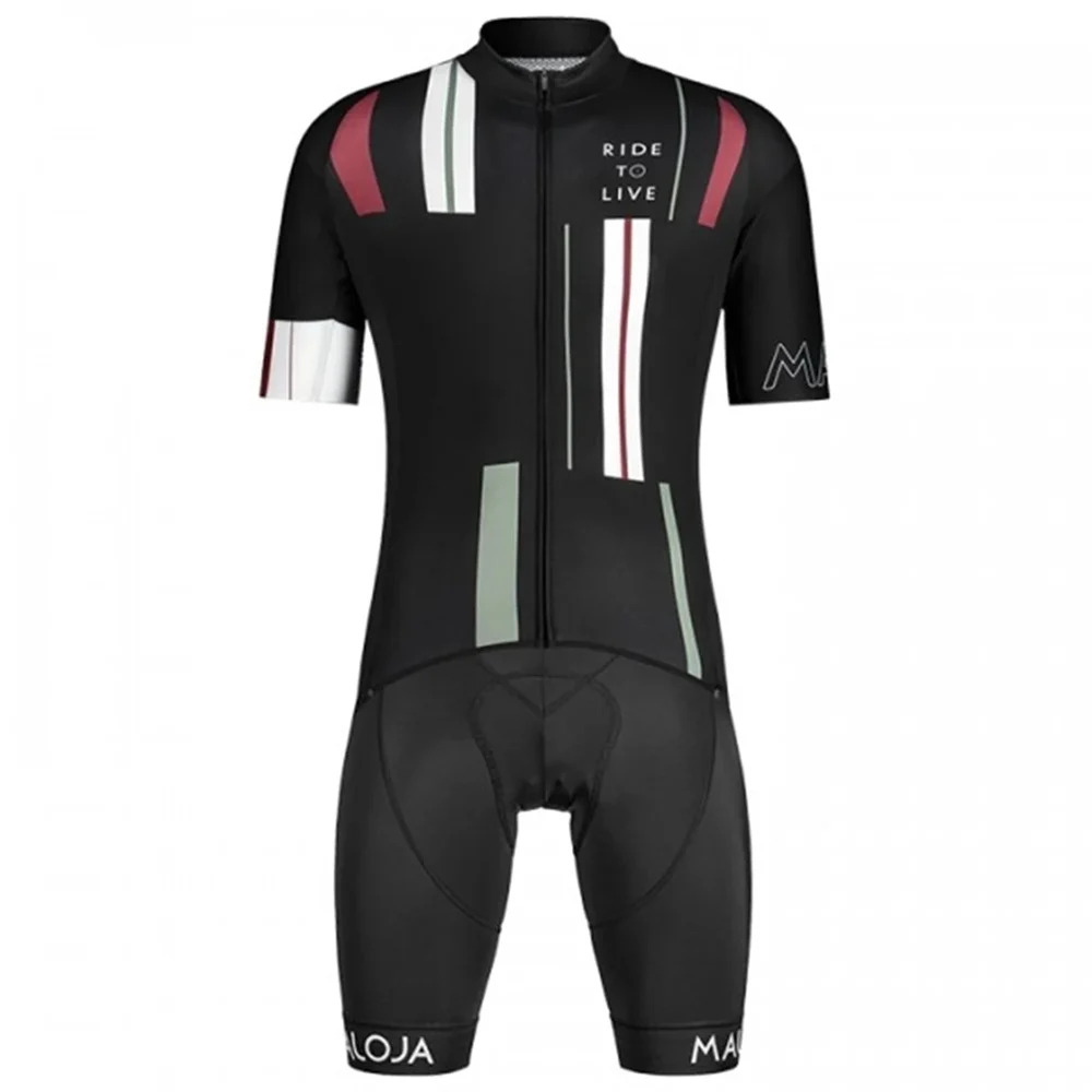 MALOJA Mens Summer Cycling Suits Maillot Ciclismo Hombre Conjunto Short Jersey Takım Camiseta Equipos Gel Pad White Bib Shorts