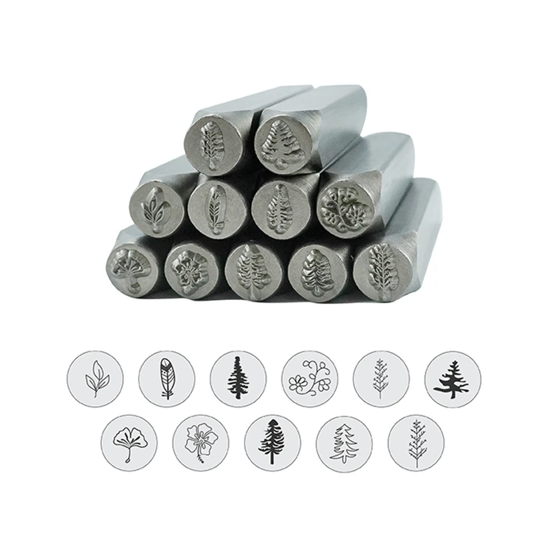 Metal Stamping Metal Stamp Metal Stamps Metal PunchStamp Metal Stamping Kit Tree Leather Stamps, Jewelry Stamping Tool 1/4 (6mm)