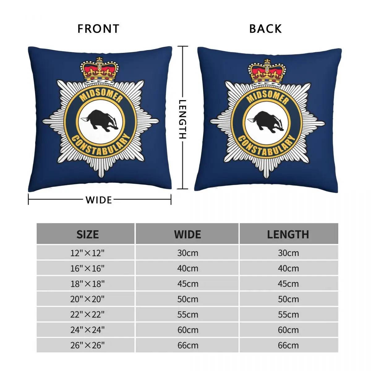 MIDSOMER CONSTABULARY Square Pillowcase Polyester Linen Velvet Pattern Zip Decor Pillow Case Room Cushion Cover 18