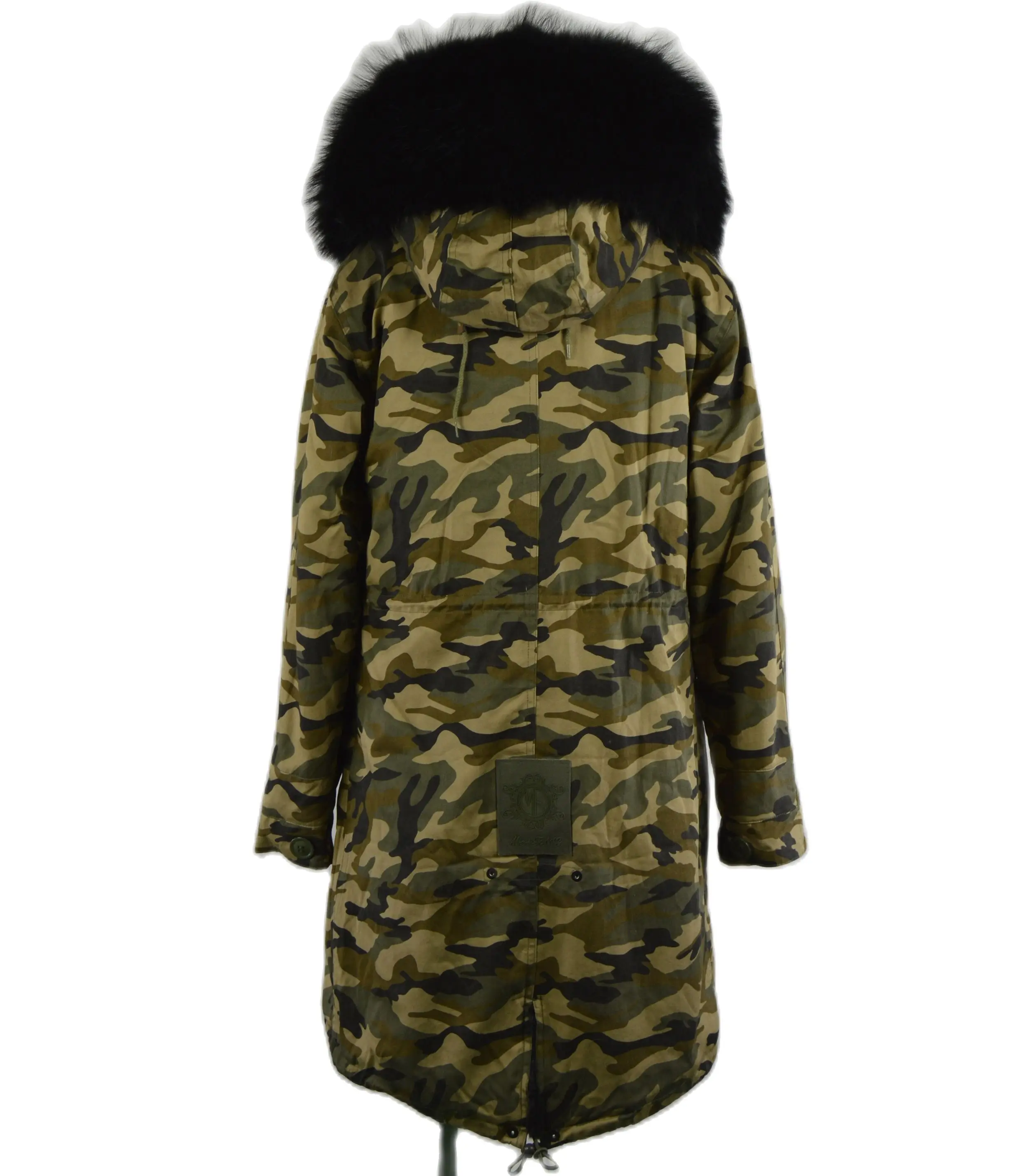 MeiFng New Design Long Parka With Black Fur Camouflage Faux Fur Coat Men And Women Winter Outwear